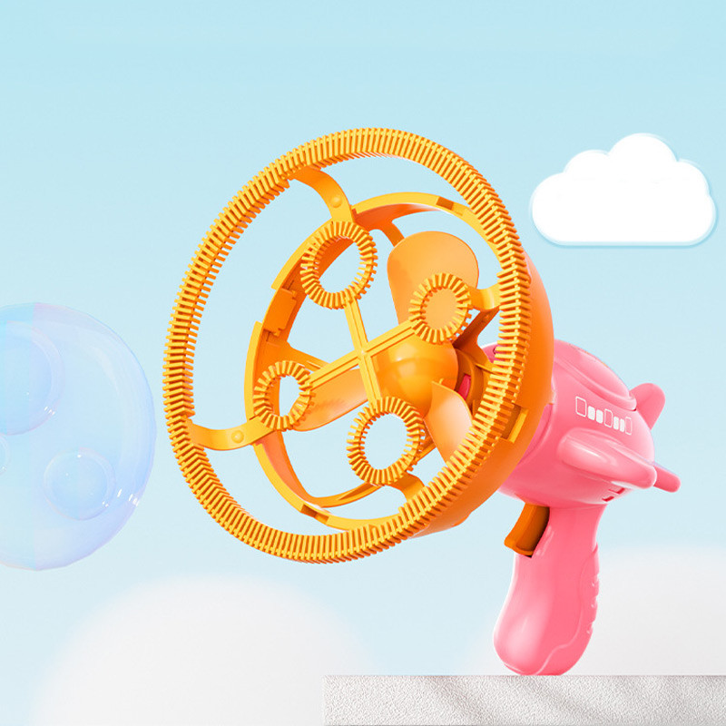 Купити Пістолет для мильних бульбашок H035 Bubble Gun з пропелером 2in1 + bottle 250ml (Pink) на vchehle.ua