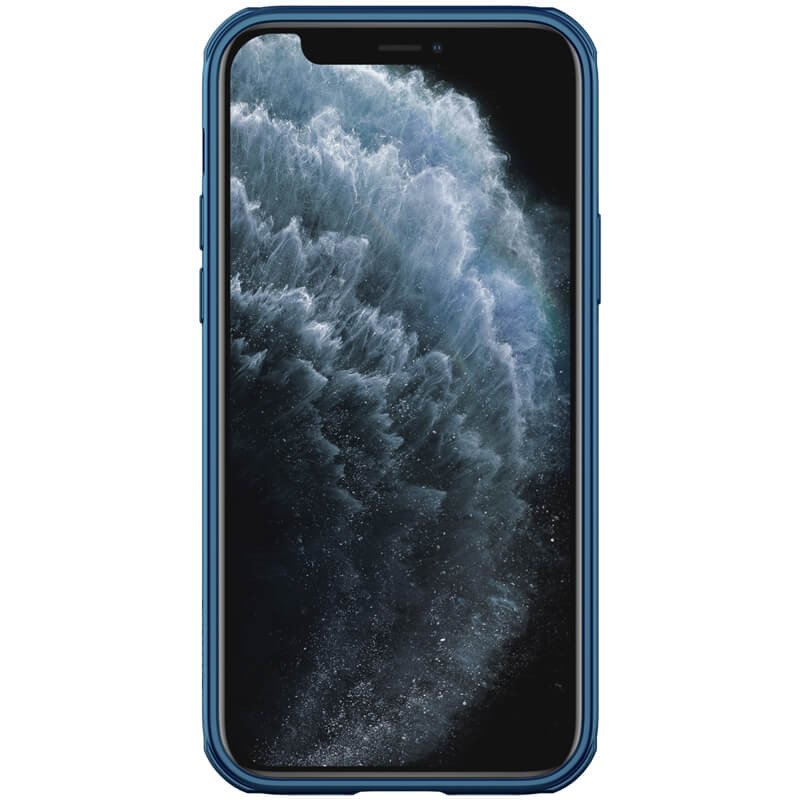 Фото Карбонова накладка Nillkin Camshield (шторка на камеру) на Apple iPhone 12 Pro Max (6.7") (Синій / Blue) на vchehle.ua