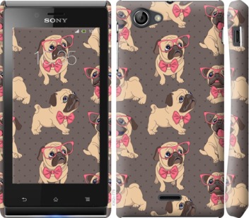 

Чехол мопсики 2 для Sony Xperia J ST26i 731507