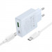Фото СЗУ Hoco C142A Direct PD20W+QC3.0 (1USB-A/1C) + кабель Type-C to Type-C (Blue) в магазине vchehle.ua