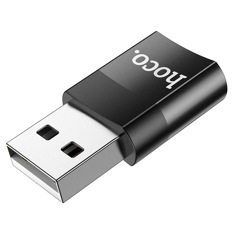 Фото Переходник Hoco UA17 USB Male to Type-C Female USB2.0 (Черный) в магазине vchehle.ua