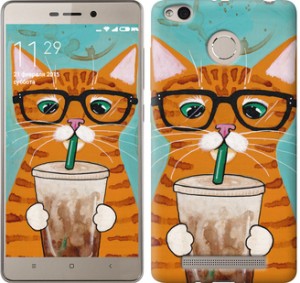 Чехол Зеленоглазый кот в очках для Xiaomi Redmi 3s