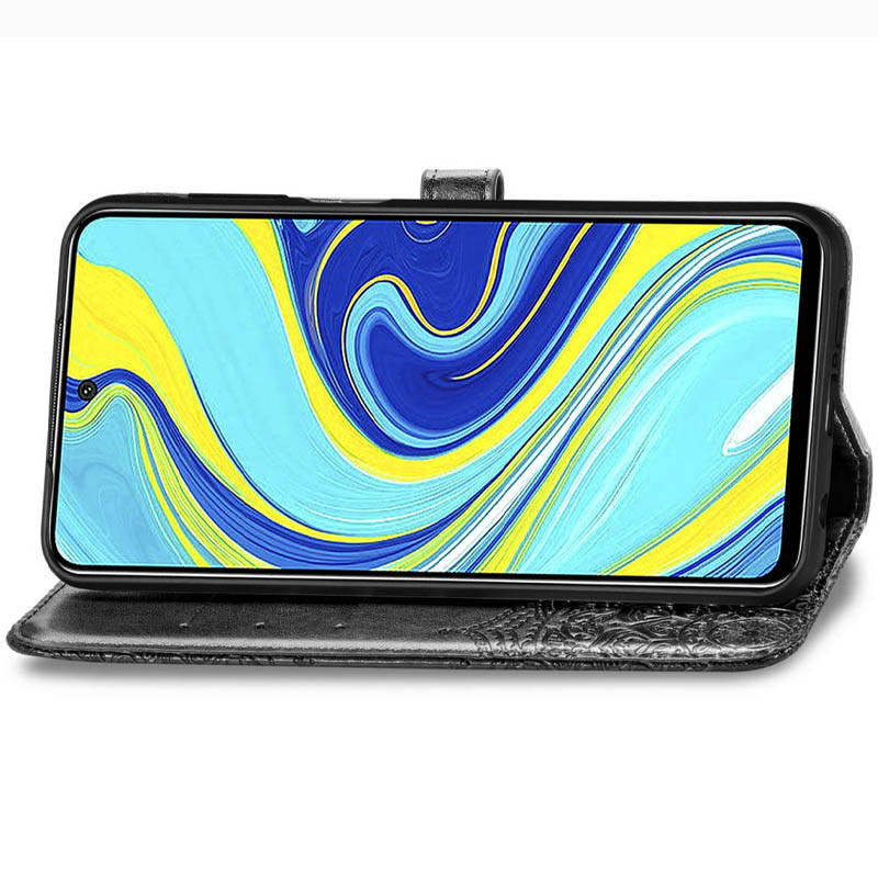 Фото Шкіряний чохол-книжка Art Case з візитницею на Xiaomi Redmi Note 9 / Redmi 10X (Чорний) на vchehle.ua