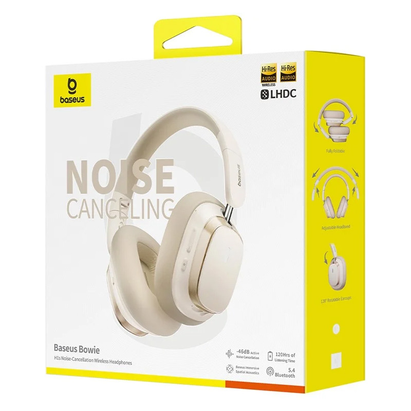 Накладные беспроводные наушники Baseus Bowie H1s Noise-Cancellation (A00075301) (Stellar White) в магазине vchehle.ua