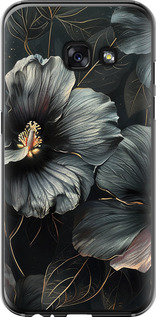 Чехол Черные цветы для Samsung Galaxy A3 (2017)