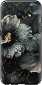 Чехол Черные цветы для Samsung Galaxy A3 (2017)