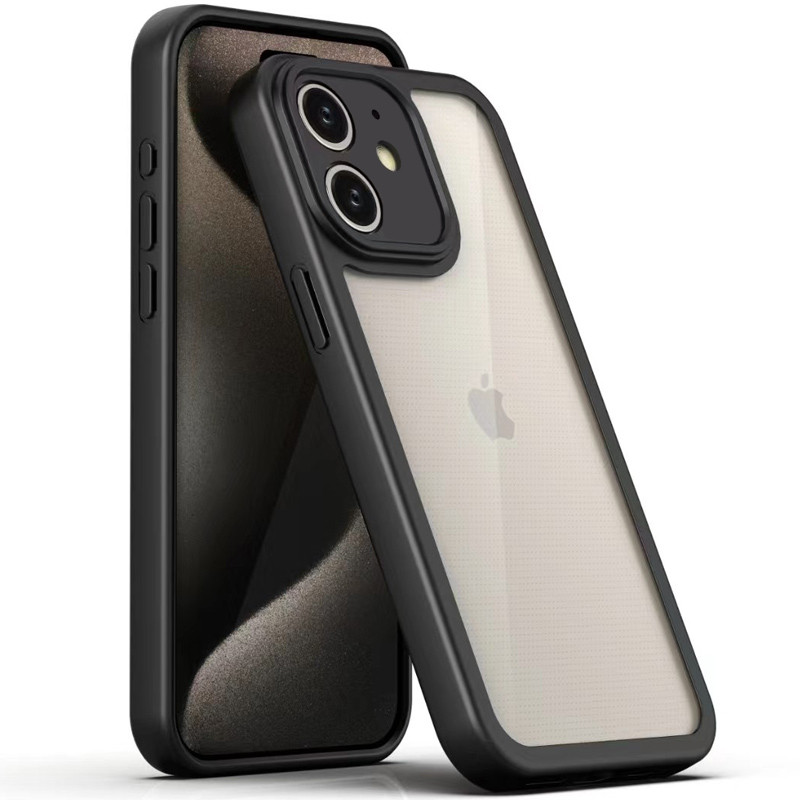 TPU чохол Transparent + Colour 1,5mm на Apple iPhone 11 (6.1") (Black)