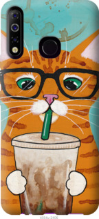 Чохол Зеленоокий кіт в окулярах на Tecno Spark 4 KC2