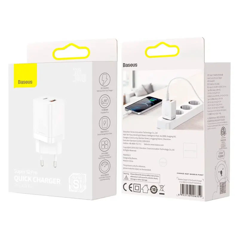 Купить СЗУ Baseus Super Si Pro Quick Charger 30W (CCSUPP-E) (White) на vchehle.ua