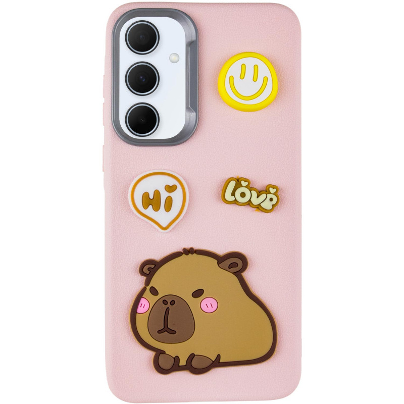 Чехол TPU Leather Toys для Samsung Galaxy A36 5G / A56 5G (Capybara / Pink) в магазине vchehle.ua