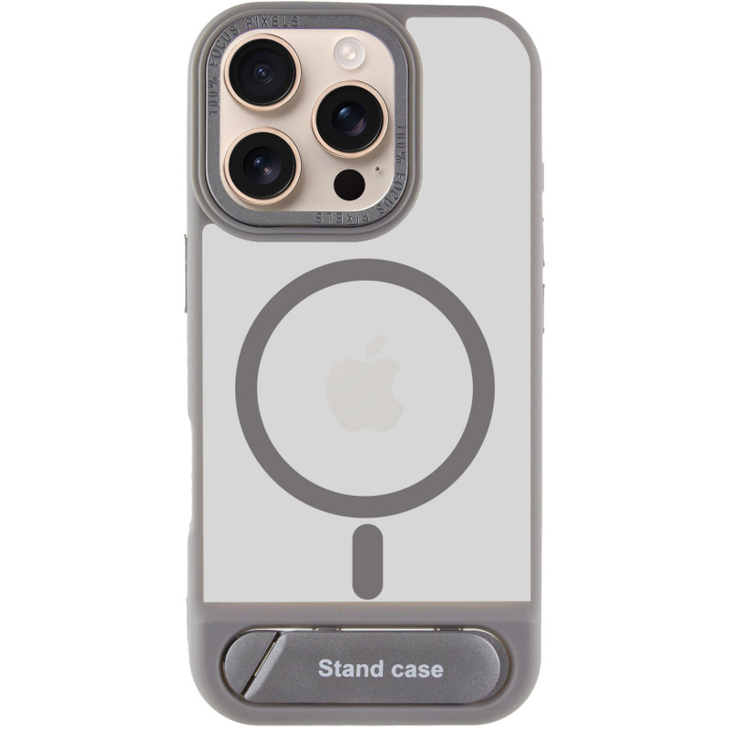 Фото TPU+PC чехол Stand case для Apple iPhone 16 Pro (6.3") (Grey) на vchehle.ua