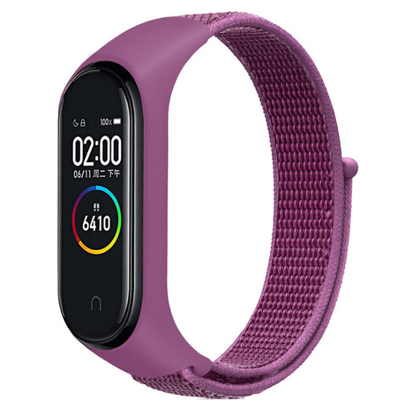 Ремешок Nylon New для Xiaomi Mi Band 3/4/5/6/7 (Purple)