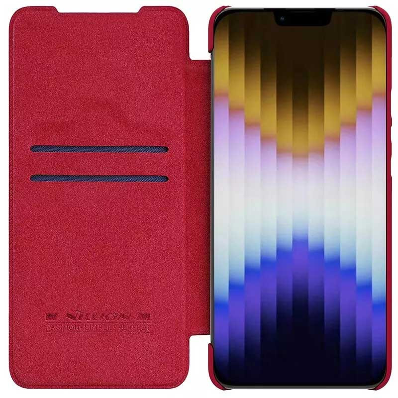 Купить Кожаный чехол-книжка Nillkin Qin Pro Camshield для Apple iPhone 14 Plus (6.7") (Красный) на vchehle.ua