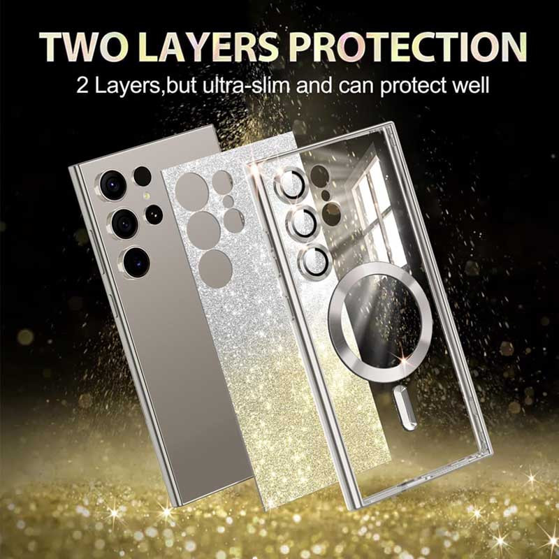 Фото TPU чохол Delight case with Magnetic Safe з захисними лінзами на камеру на Samsung Galaxy S25 Ultra (Золотий / Gold) на vchehle.ua