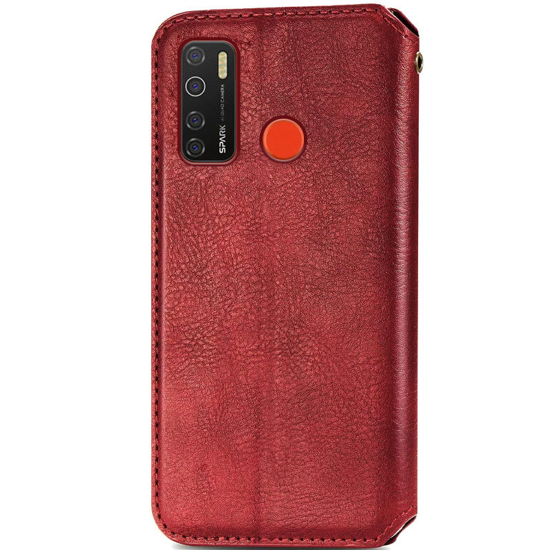 Фото Шкіряний чохол книжка GETMAN Cubic (PU) на TECNO Spark 5 Pro (Червоний) в маназині vchehle.ua