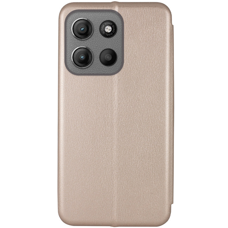 Фото Кожаный чехол-книжка Classy для Motorola Moto G15 4G (Золотой) на vchehle.ua
