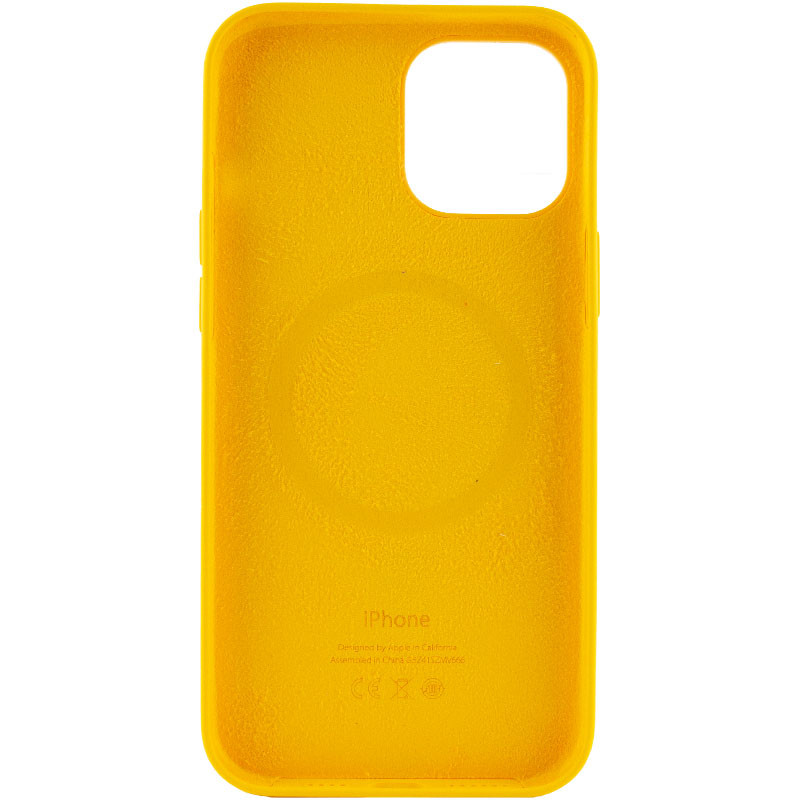 Фото Уценка Чехол Silicone case (AAA) full with Magsafe and Animation для Apple iPhone 12 Pro Max (6.7") (Дефект упаковки / Жовтий / Sunflower) в маназині vchehle.ua