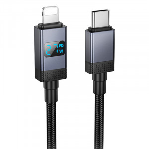 Дата кабель Hoco X118 Generic with display Type-C to Lightning 27W (1m)