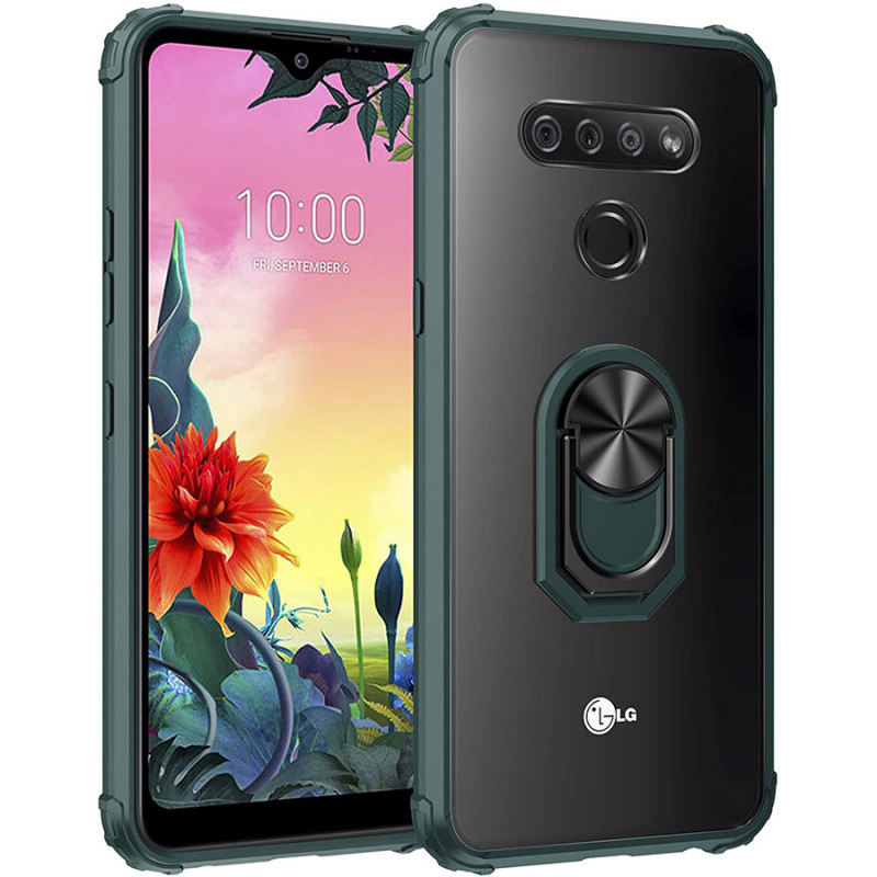 

TPU+PC чехол Deen TransparentRing for Magnet на LG Stylo 6 (Чорний / Срібний) 910104