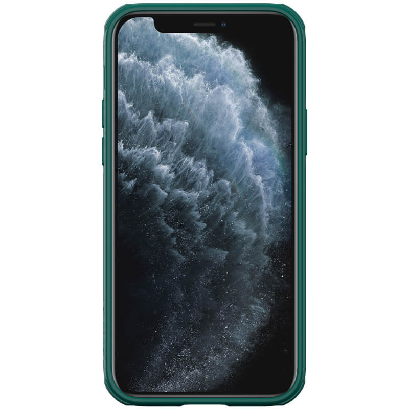 Фото Карбоновая накладка Nillkin Camshield (шторка на камеру) для Apple iPhone 12 Pro Max (6.7") (Зеленый / Dark Green) на vchehle.ua