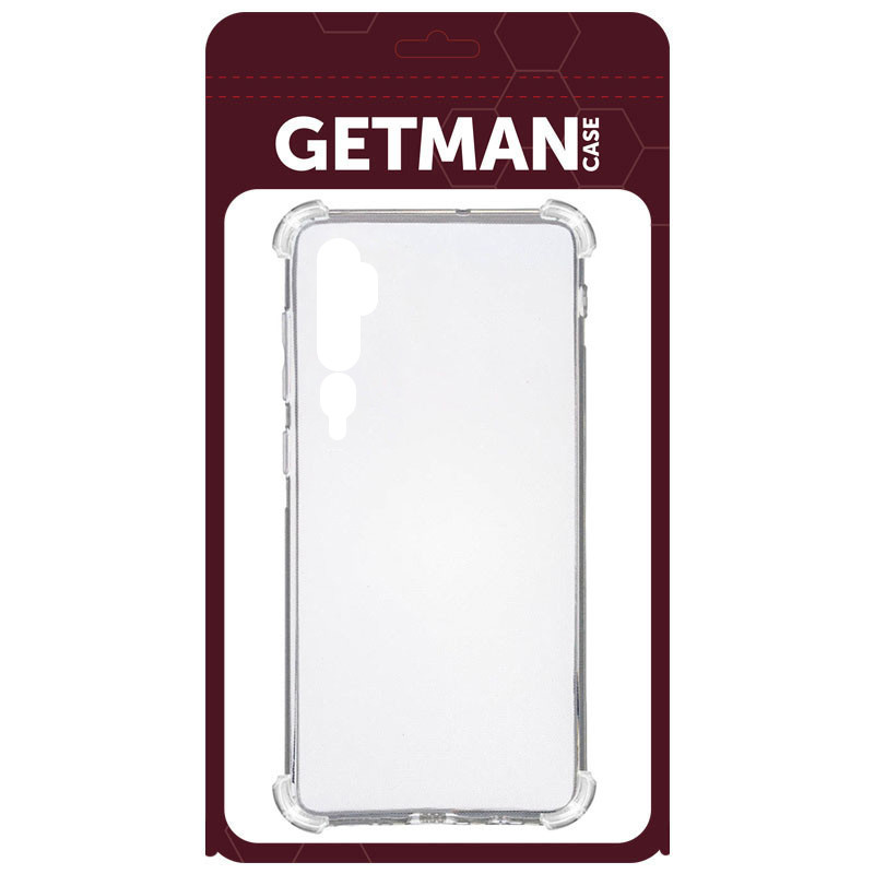Фото TPU чохол GETMAN Ease logo посилені кути на Xiaomi Mi Note 10 / Note 10 Pro / Mi CC9 Pro (Прозорий / Transparent) на vchehle.ua