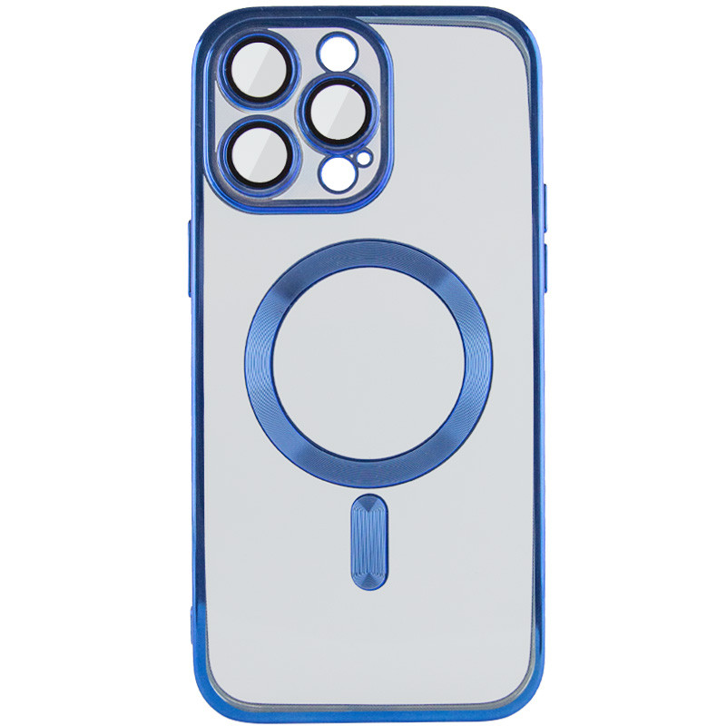 Фото TPU чехол Fibra Chrome with Magnetic safe для Apple iPhone 14 Pro (6.1") (Blue) в магазине vchehle.ua