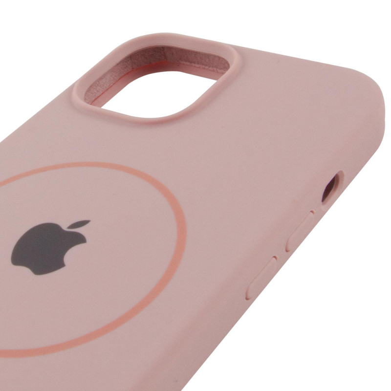Чохол Silicone Case Full Protective (AA) with Magnetic Safe на Apple iPhone 12 Pro Max (6.7") (Рожевий / Pink Sand) в магазині vchehle.ua