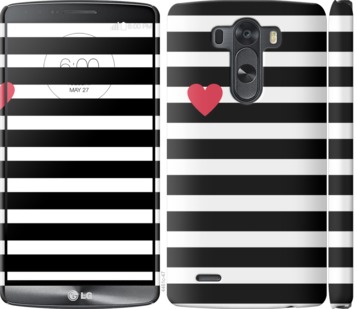 

Чехол Черно-белые полосы для LG D856 Dual G3 751862