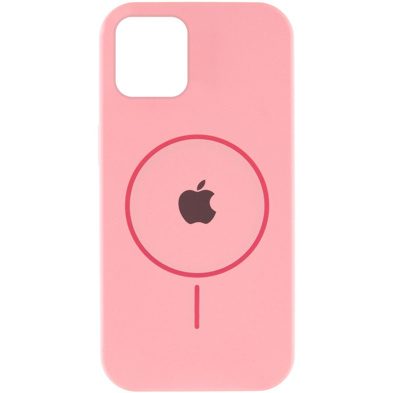 Фото Чехол Silicone Case Full Protective (AA) with Magnetic Safe для Apple iPhone 11 (6.1") (Розовый / Light pink) на vchehle.ua