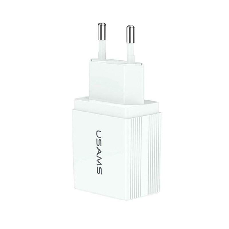 МЗП USAMS US-CC090 T24 2.1A Dual USB Travel Charger （EU） (Білий)