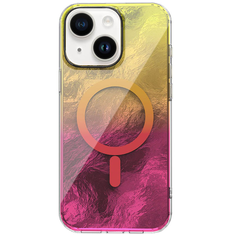 Чохол TPU Shiny Mountain (MagFit) на Apple iPhone 15 (6.1") (Yellow / Pink)