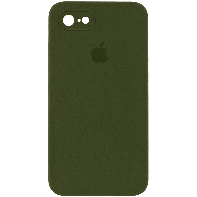 Чохол Silicone Case Square Full Camera Protective (AA) на Apple iPhone 6/6s (4.7") (Зелений / Dark Olive)