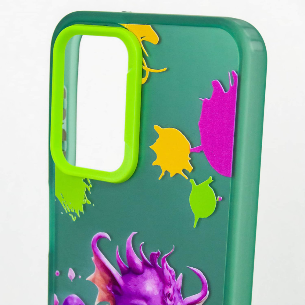 TPU+PC чохол TakiTaki Graffiti magic glow на Samsung Galaxy A34 5G (Baby dragon / Green) в магазині vchehle.ua