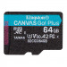 Фото Карта пам'яті Kingston Canvas GP (UHS-3, R200MB/s) C-10 A2 V30 – 64GB (з адаптером) (SDCG4) (Black) на vchehle.ua