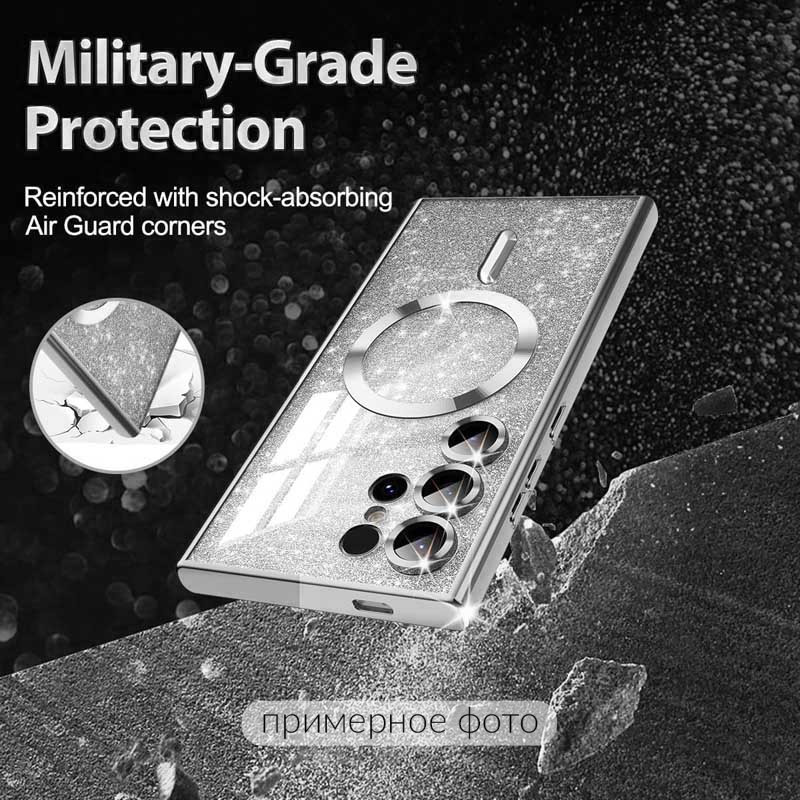 Фото TPU чехол Delight case with Magnetic Safe с защитными линзами на камеру для Samsung Galaxy S21 FE (Серый / Gray) в магазине vchehle.ua