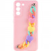 Чехол Chained Heart c подвесной цепочкой для Samsung Galaxy S21 FE (Pink Sand)