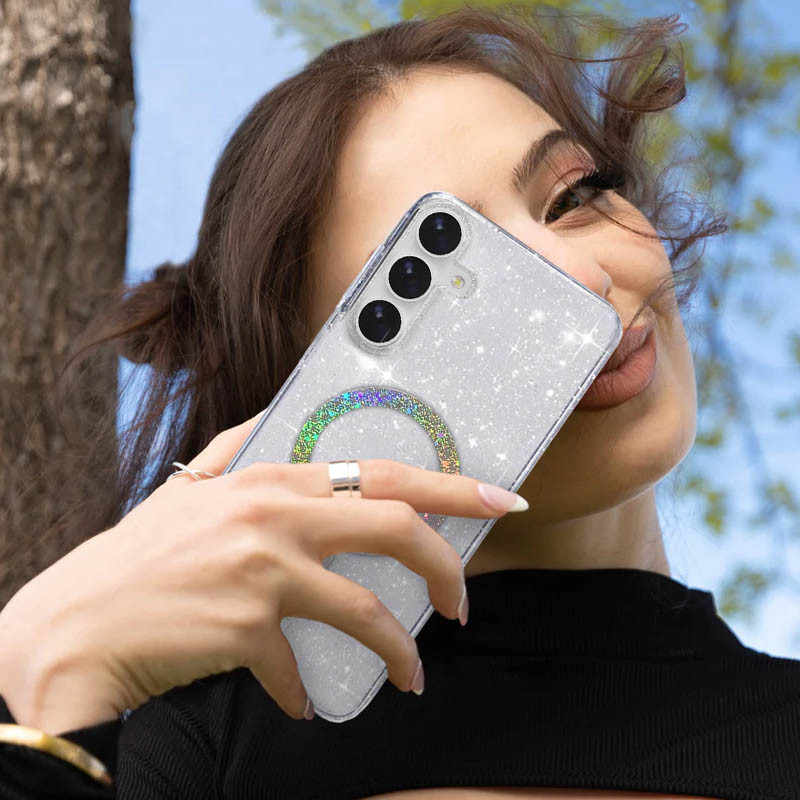 Фото Чехол TPU Eclipse Sparkle (MagFit) для Samsung Galaxy A25 5G (Clear) на vchehle.ua