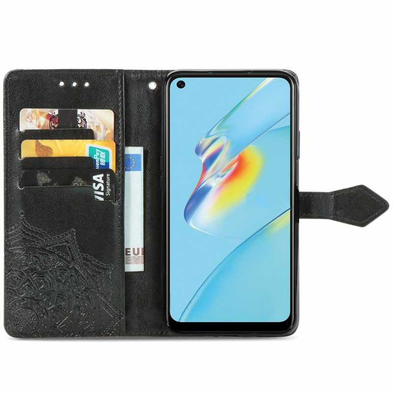 Фото Шкіряний чохол-книжка Art Case з візитницею на Oppo A54 4G (Чорний) на vchehle.ua