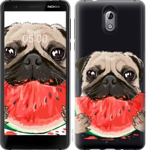 

Чехол Мопс и арбуз для Nokia 3.1 843976