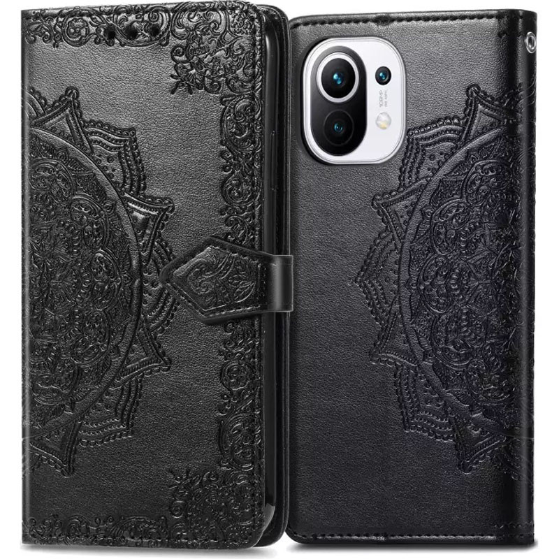 Фото Кожаный чехол-книжка Art Case с визитницей для Xiaomi Mi 11 Lite (Черный) на vchehle.ua