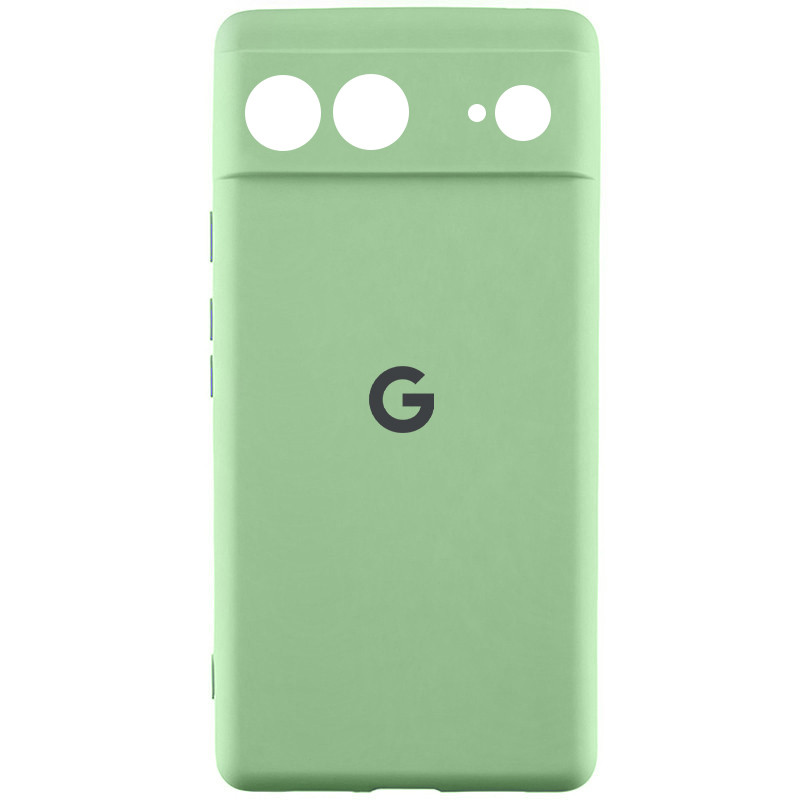 Чехол Silicone Cover Lakshmi Full Camera (AAA) with Logo для Google Pixel 7 (Мятный / Mint)