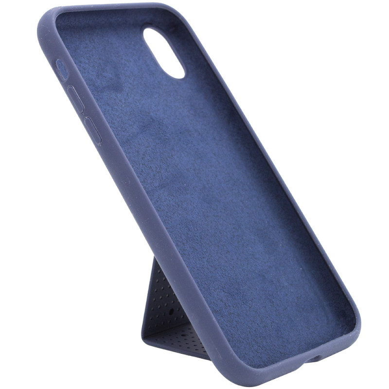 Фото Чохол Silicone Case Hand Holder на Apple iPhone XS Max (6.5") (Темно синій / Midnight blue) в маназині vchehle.ua