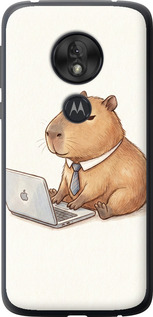 Чохол Funny Capybara CEO Working на Motorola Moto G7 Play