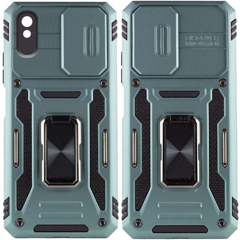 Удароміцний чохол Camshield Army Ring на Xiaomi Redmi 9A (Зелений / Light Green)