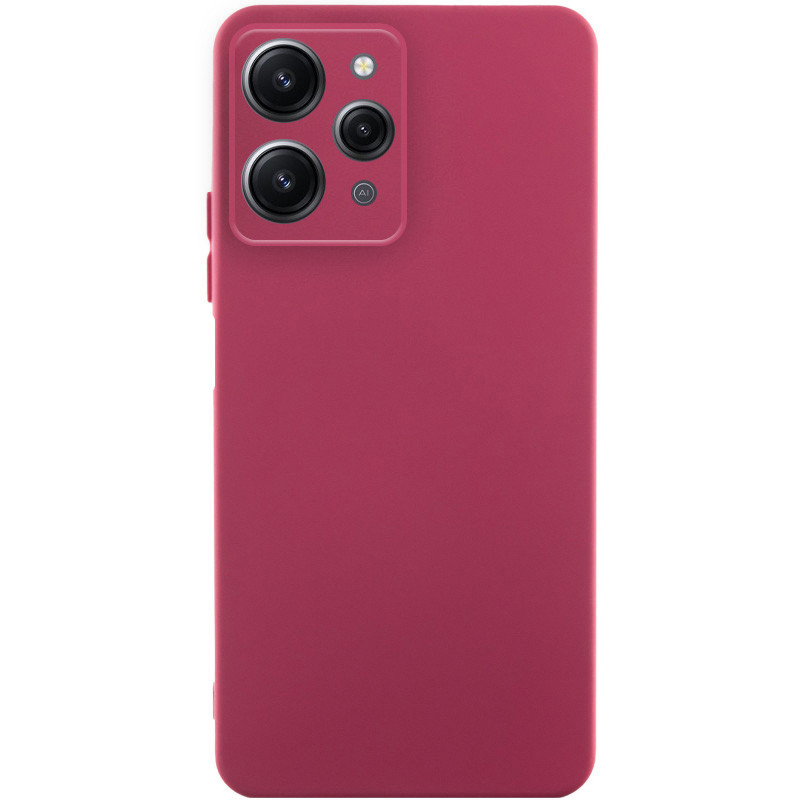 Чехол TPU GETMAN Liquid Silk Full Camera для Xiaomi Redmi 12 (Бордовый / Marsala)