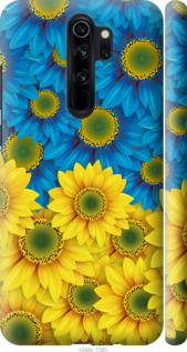 Чохол Жовто-блакитні квіти на Xiaomi Redmi Note 8 Pro