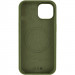 Фото Чохол Silicone Case Full Protective (AA) NO LOGO with Magnetic Safe на Apple iPhone 14 (6.1") (Зелений / Dark Olive) в маназині vchehle.ua
