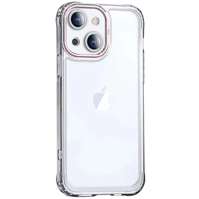 TPU+PC чехол ColorCam для Apple iPhone 14 (6.1") (Прозрачный / Розовый)