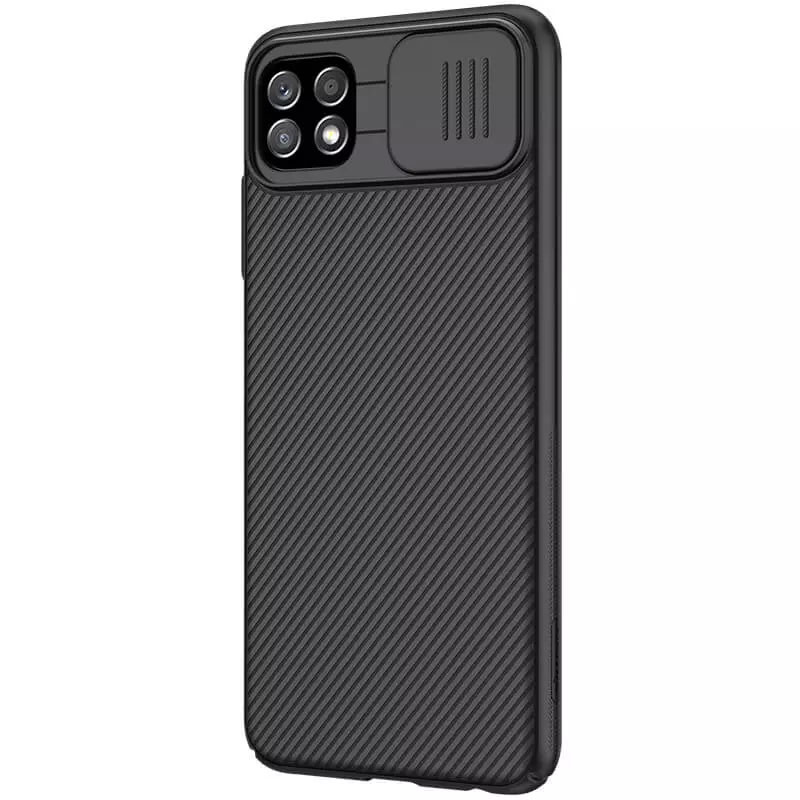 Карбоновая накладка Nillkin Camshield (шторка на камеру) для Samsung Galaxy A22 5G (Черный / Black) в магазине vchehle.ua