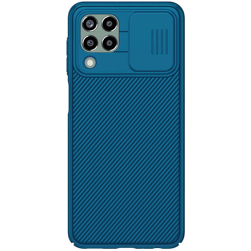 Карбоновая накладка Nillkin Camshield (шторка на камеру) для Samsung Galaxy M33 5G (Синий / Blue)